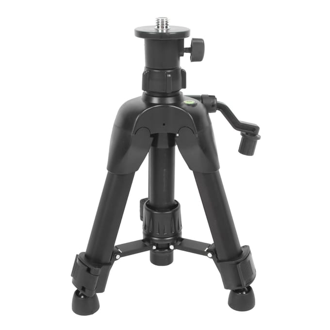 Niveau Statief 0.45m Telescopisch Verdikt Aluminiumlegering Nivellerend Statief Standaard met 3-Weg Stabilisator black
