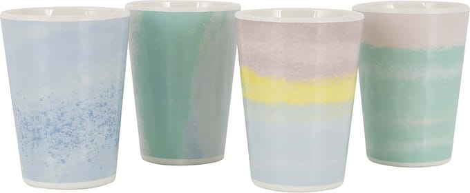 Bo-Camp - Pastel - Beker - Barfleur - Melamine - 4 Stuks