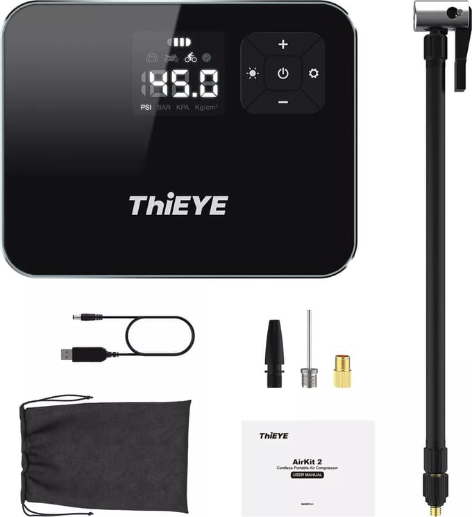 ThiEye Airkit 2 - Compressor - Luchtcompressor - Draadloos - Met ingebouwde batterij - 150 PSI - 2 x 2000mAh
