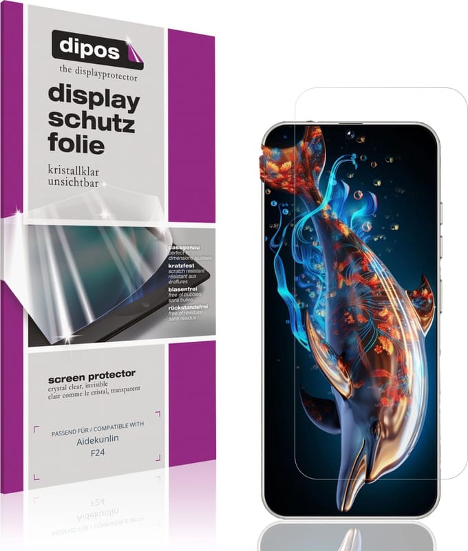 dipos – 4x Beschermfolie geschikt voor Aidekunlin F24 | Krasbestendige & heldere Screenprotector Ultra-Thin