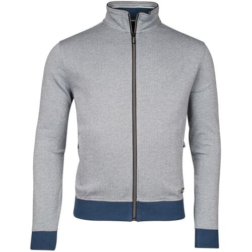 Baileys Vest Sweat Cardigan Zip Yarn Dyed Jacquard Doubleface Interlock Deep Denim Blue / male
