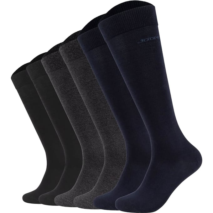 JOOP! Sokken Unisex premium essential cotton Knee High 6p Set van 6