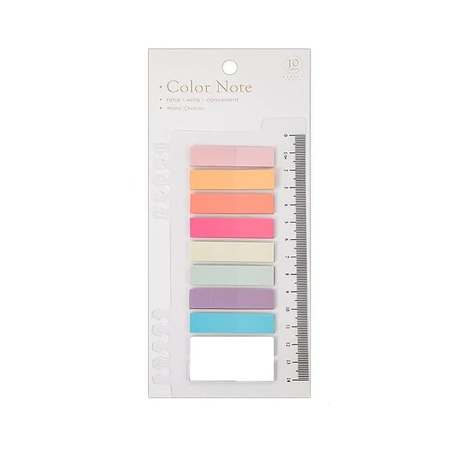Set van 1200 plaknotities met liniaal voor indexlabels en bladwijzers in 60 kleuren. gray