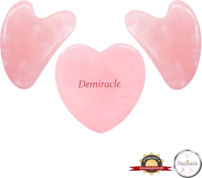 Demiracle® Gua Sha Love Bundel – Rose Quartz – Gua Sha – Massage – Ontspanning – Kwaliteit