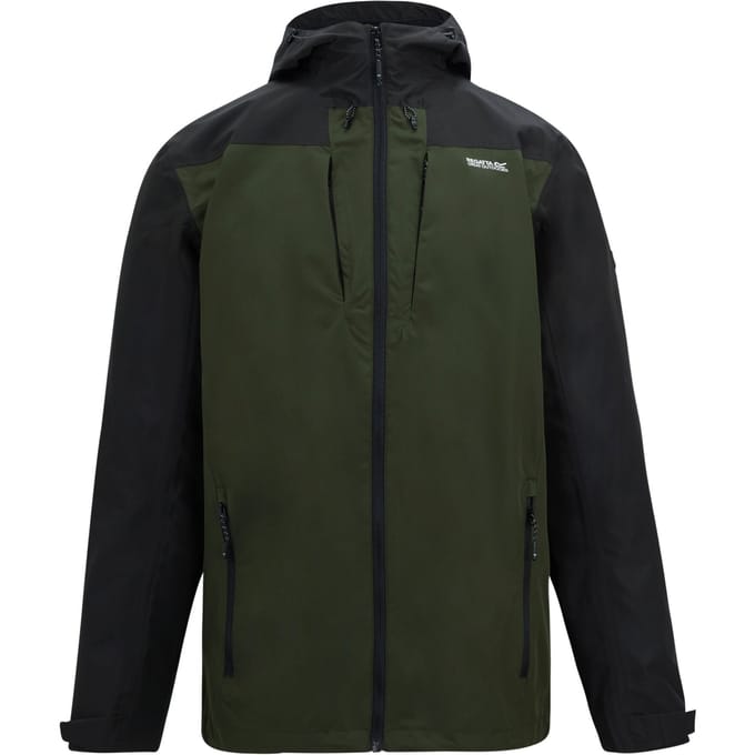 Regatta Heren Calderdale Colour Block Waterdichte Jas (Khaki Groen/Zwart)