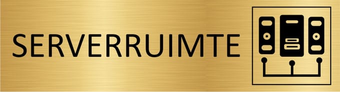 CombiCraft deurbordje Serverruimte in goud met tape - 165 x 45 mm