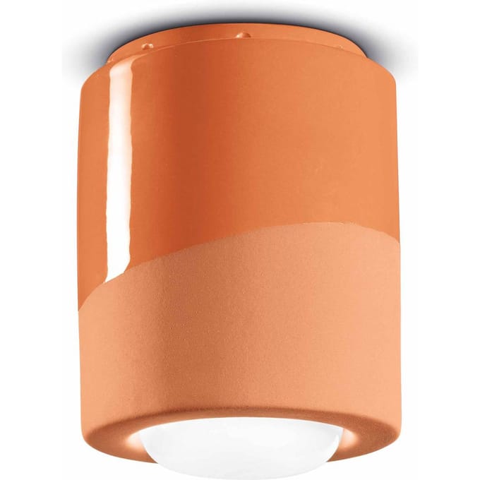 Ferroluce Plafondlamp PI, cilindervormig, Ø 12,5 cm oranje