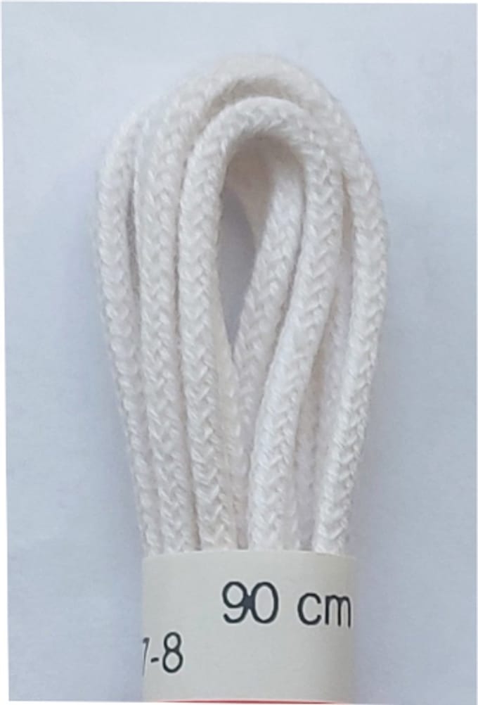 Ronilux Veter - Wit - Dun Rond - Lengte 90 cm - Dikte 2,5 mm - Schoenveter