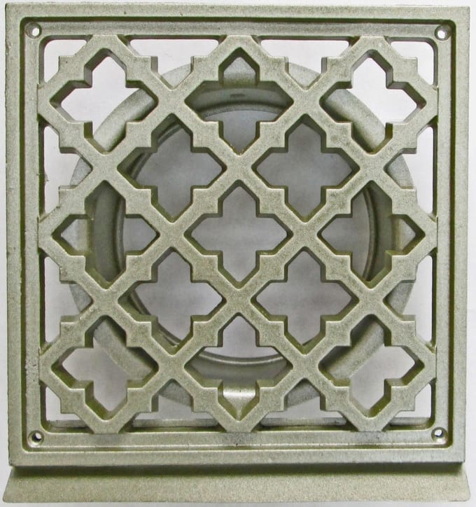 Paneir Airdesigns - Retro rustiek vierkant luchtrooster Ø 100 mm - groen - aluminium