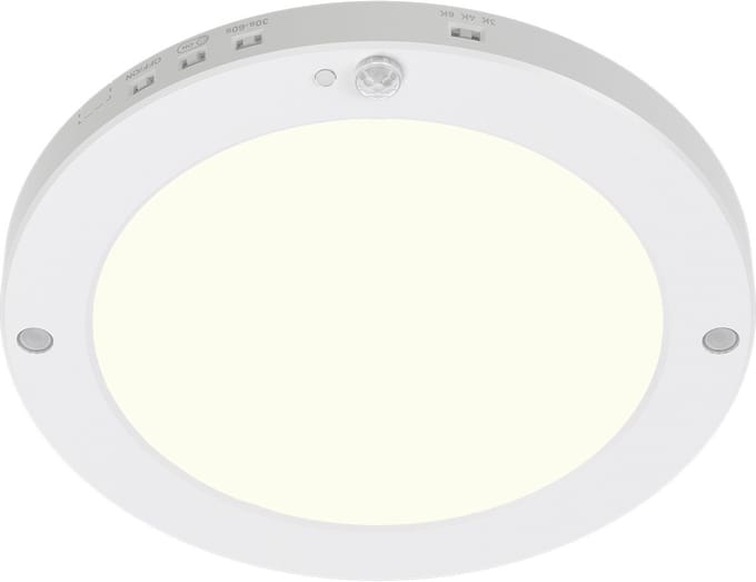 LED Plafondlamp met Bewegingssensor + Dag en Nacht Sensor - 18W - Natuurlijk Wit 4000K - 360° Zichthoek - Opbouw/Inbouw - Rond - Mat Wit