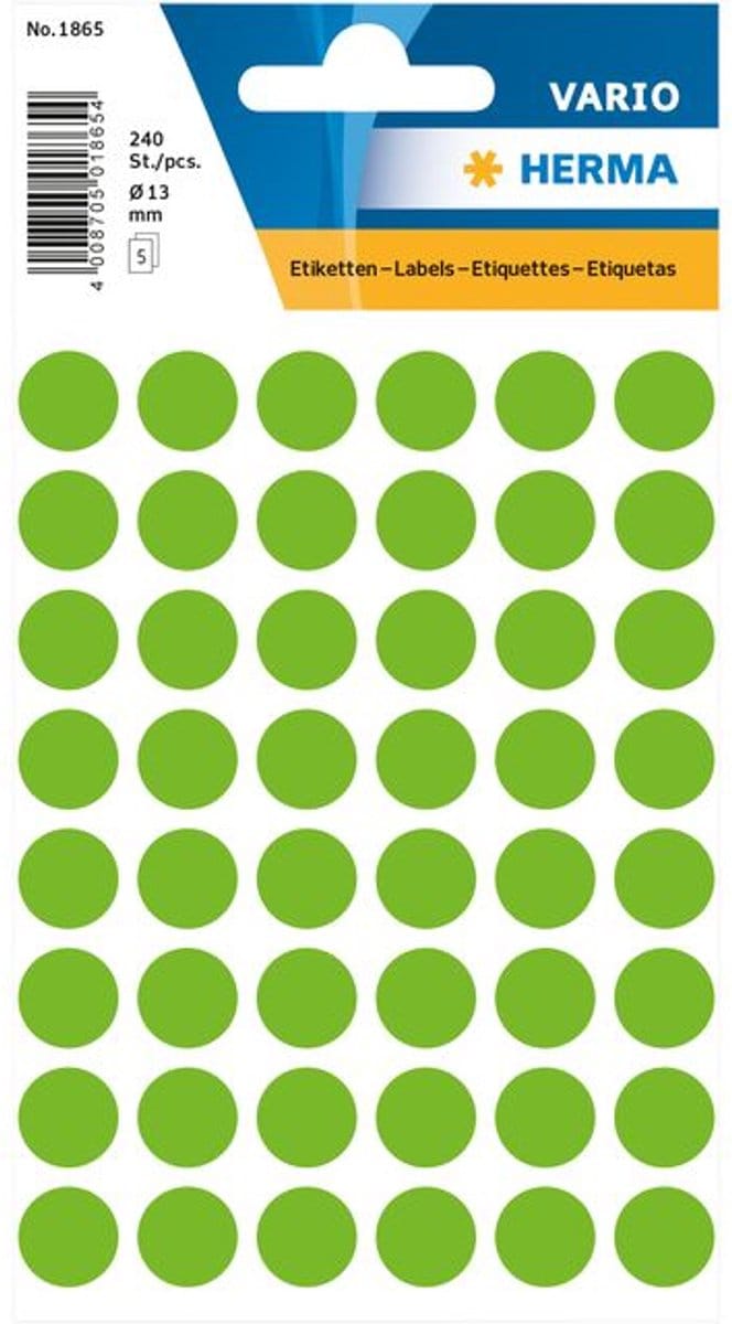 Herma 1865 Etiket Rond 12mm Groen