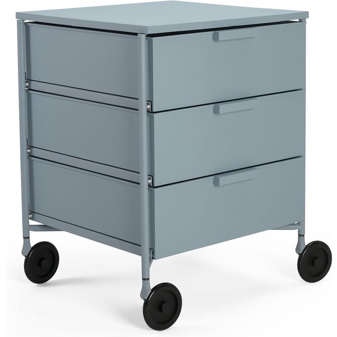 Kartell Mobil 3 Mat - met wielen - blauw