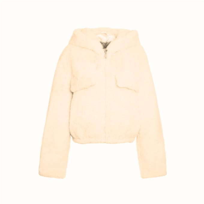 Teddy jas met capuchon - Yellow