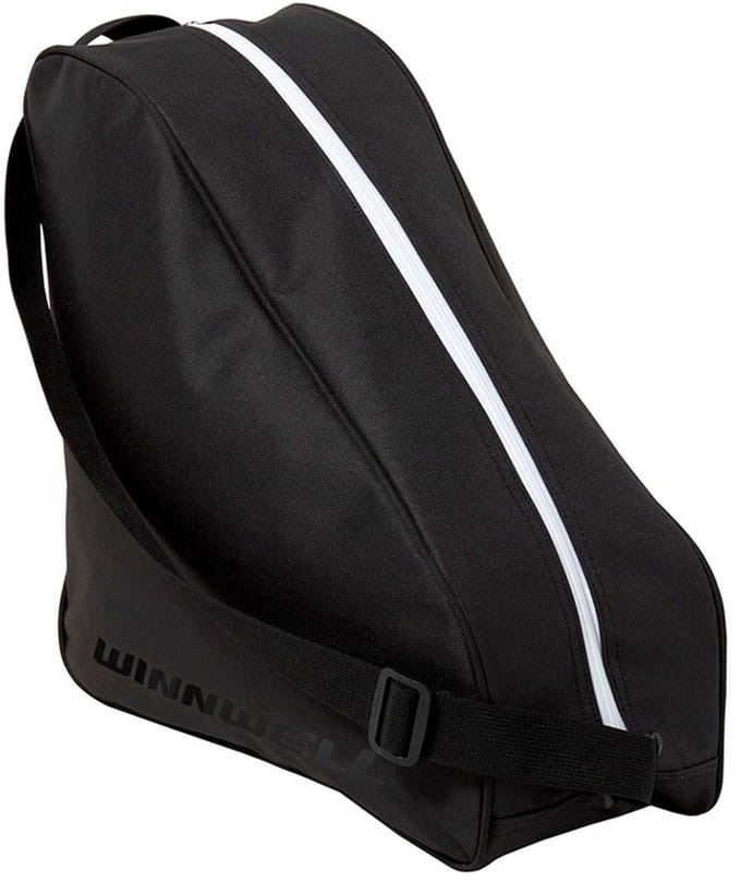 Winnwell Schaatstas - 1 Paar Schaatsen - 600D Polyester - Verstelbare Schouderriem - Zwart/Wit