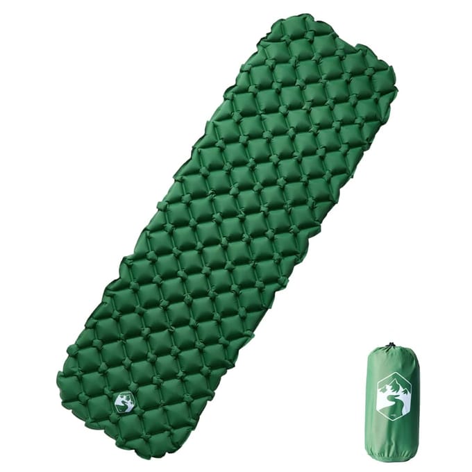 vidaXL - Kampeermatras - opblaasbaar - 190x58x6 - cm - 1- - persoons - groen