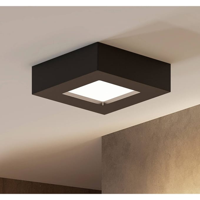 Prios LED plafondlamp Alette, zwart, 6 W, CCT, dimbaar