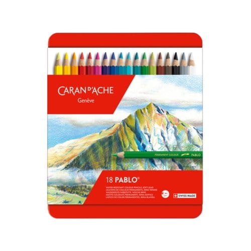 Kleurpotloden Caran d'Ache Pablo assorti blik à 18stuks