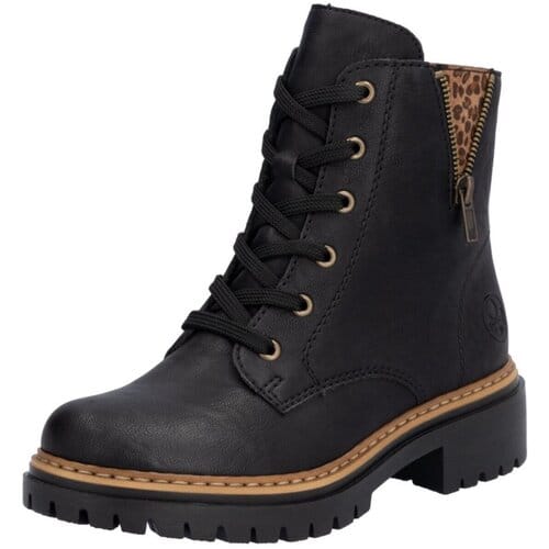Rieker dames biker boots enkellaars 72617-00 zwart
