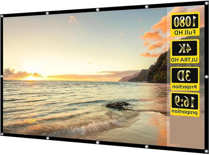 Draagbaar Projectiescherm - Opvouwbaar Scherm - Thuisbioscoop Creëren - Kreukvrij Polyester - 80 inch 16:9 - Wit