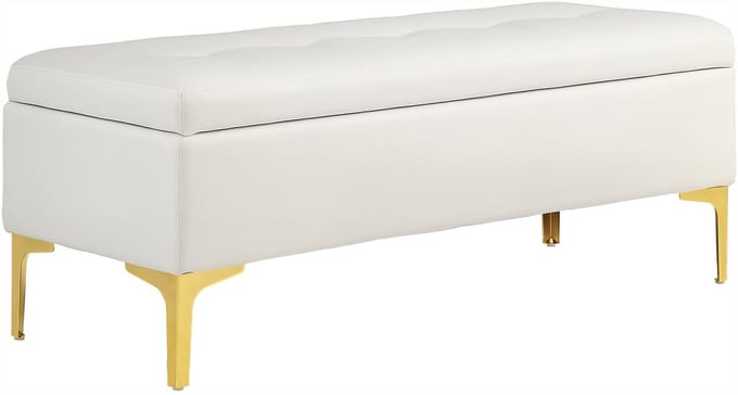 HOMCOM-Sitzbank-Polyester, Stahl-120L x 44B x 44,5H cm-Beige