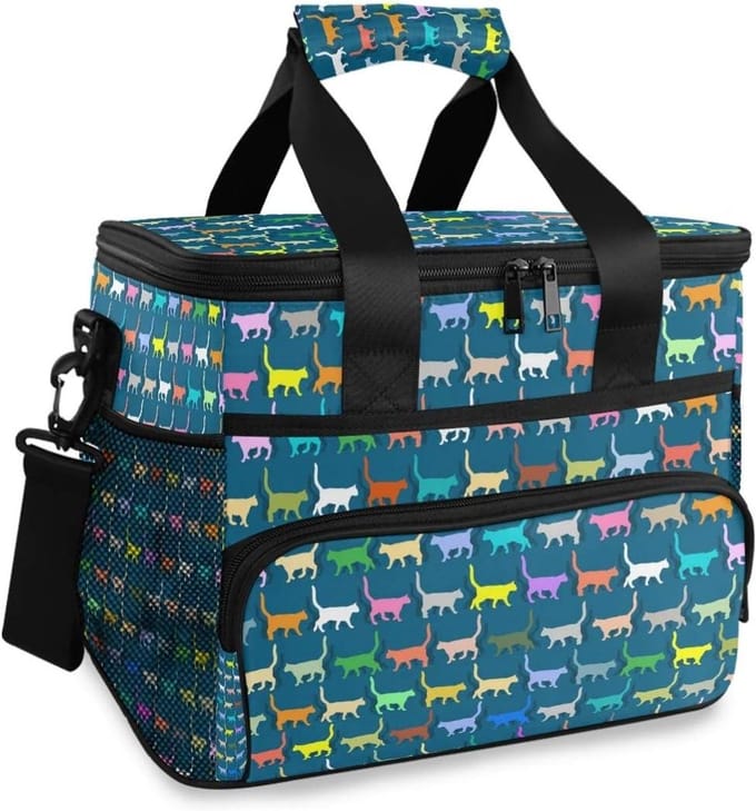 Koeltas - Lunchtas - Eten Meenemen - 3D Print Patroon - 15L - Multicolor
