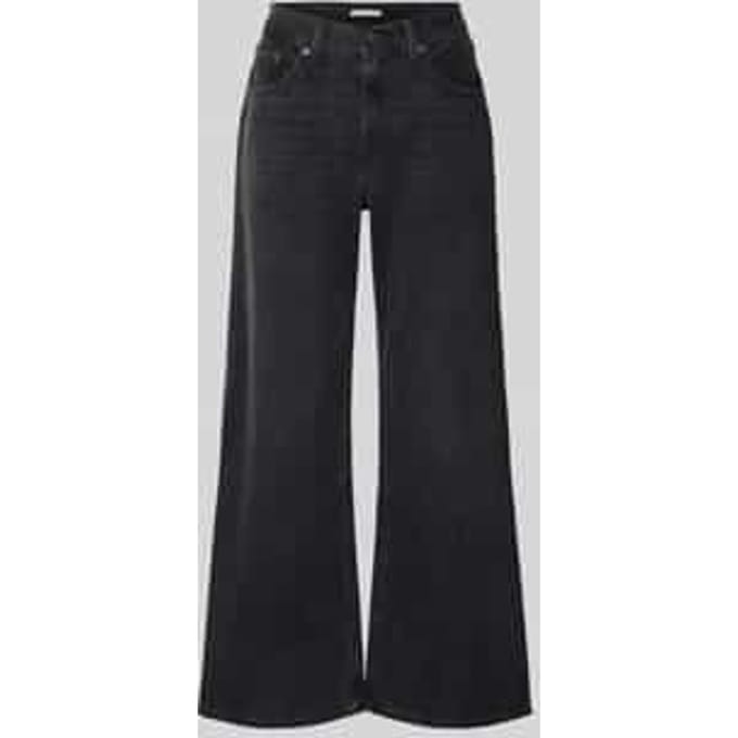 Wide leg jeans van puur katoen in 5-pocketmodel