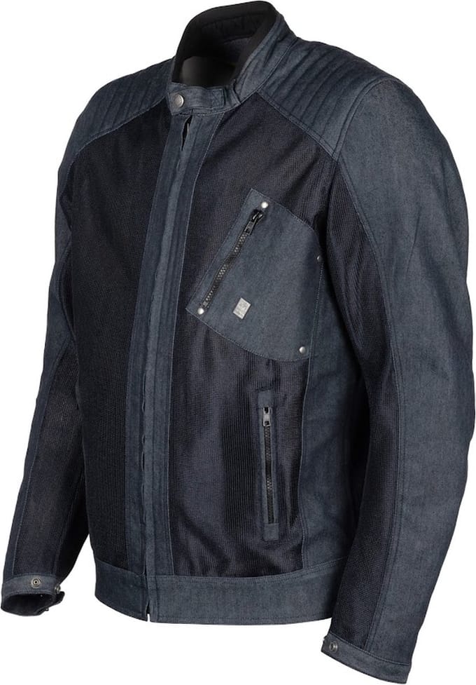 Helstons Colt Air Canvas Denim Mesh Jas Blauw - Jas