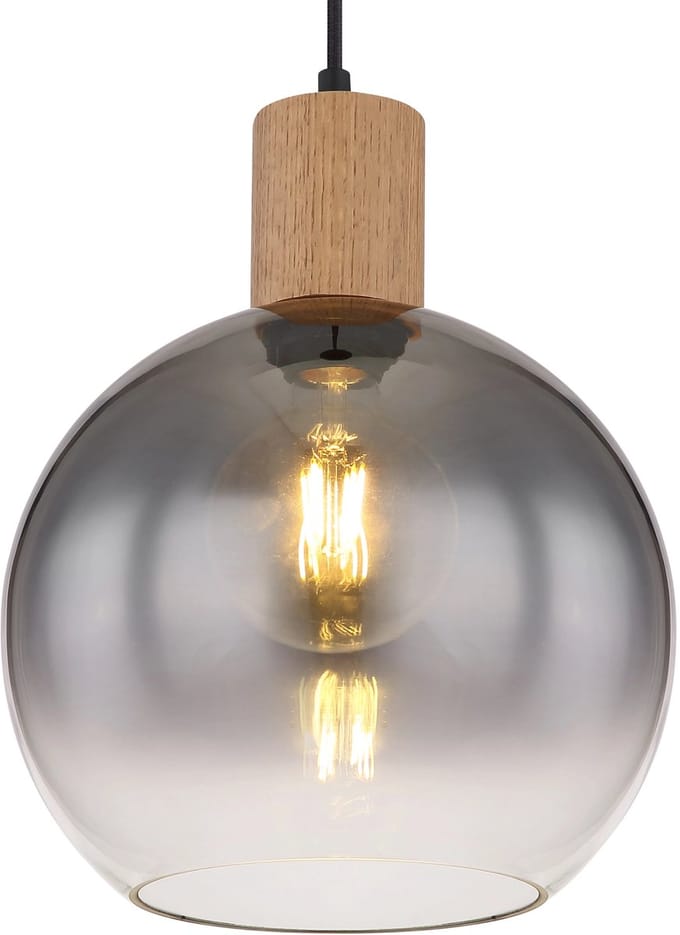 Globo - hanglamp - Moitas - zwart - glas - Ø 25cm - E27 - 15656H
