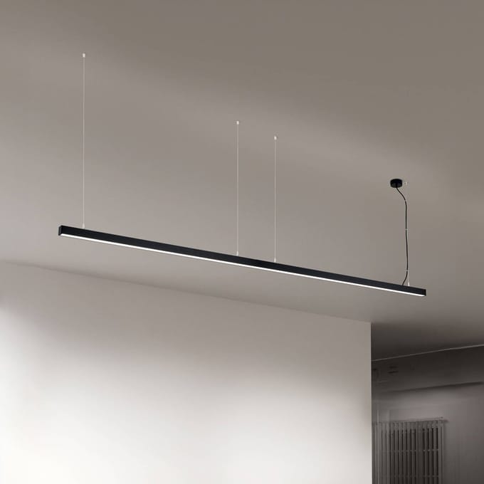 ORION LED plafondlamp Bounce, zwart, lengte 113 cm, CCT, aluminium