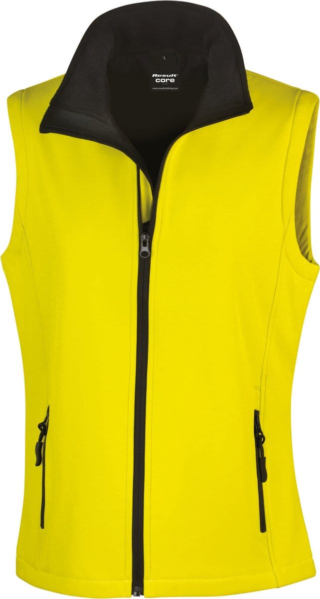Result Women´s Printable Soft Shell Bodywarmer RT232F - Yellow/Black - M