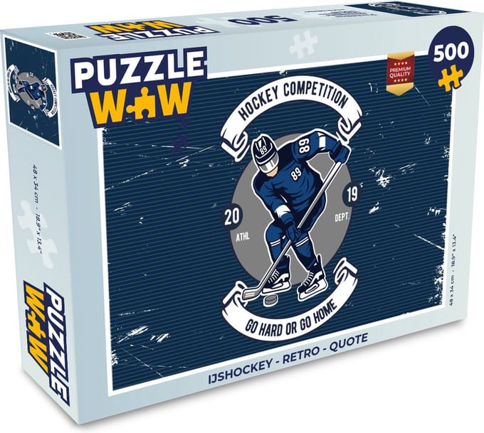 Puzzel IJshockey - Retro - Quote - Legpuzzel - Puzzel 500 stukjes