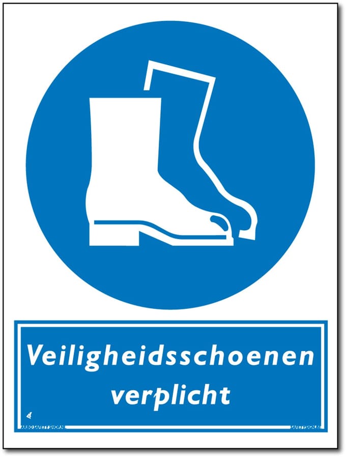Veiligheidsschoenen verplicht bord - Forex - 30 x 40 cm