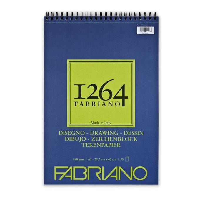 Bloc Papier Dessin 1264 A3 180g Spiral haut 50 feuilles 29,7x42 cm