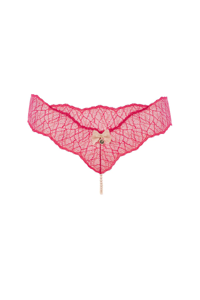 Bracli | Sydney Parel String Set | Rood | Luxe Lingerie Maat Plus