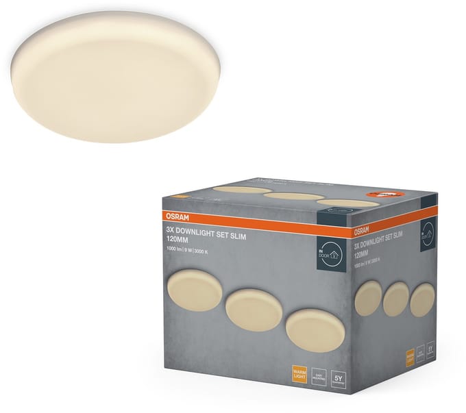 OSRAM Essential LED inbouwspot Verstelbaar 120mm 9W, downlight verstelbaar 810lm warm wit 3000K, staalwit