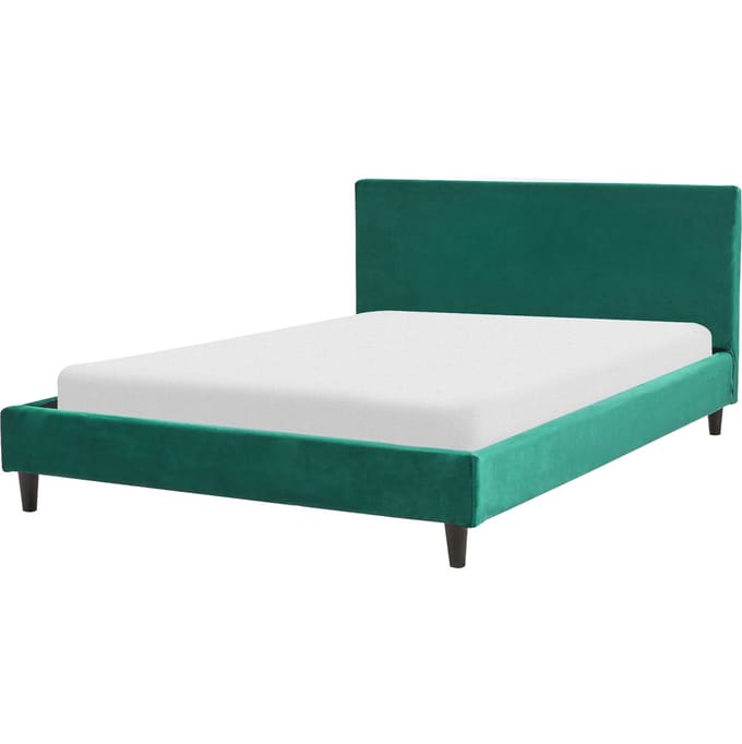 FITOU - Tweepersoonsbed - Donkergroen - 140 x 200 cm - Fluweel