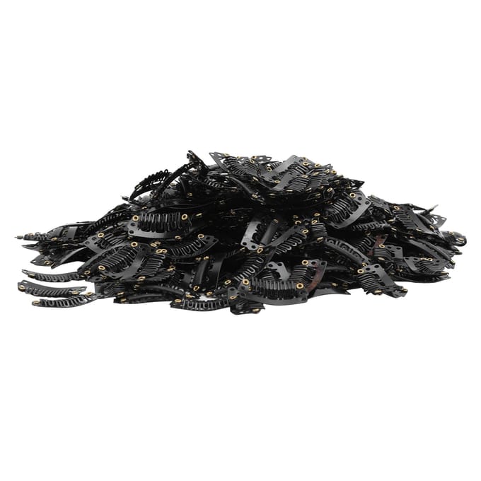 Lot de 1 000 pinces à cheveux 2,8 U, en fer, pour extensions de cheveux, perruques, accessoires (Noir) black