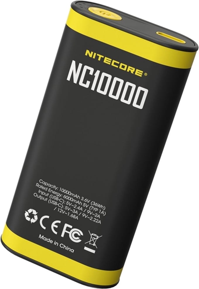 Nitecore powerbank NC 10000 mAh met LED-lampje