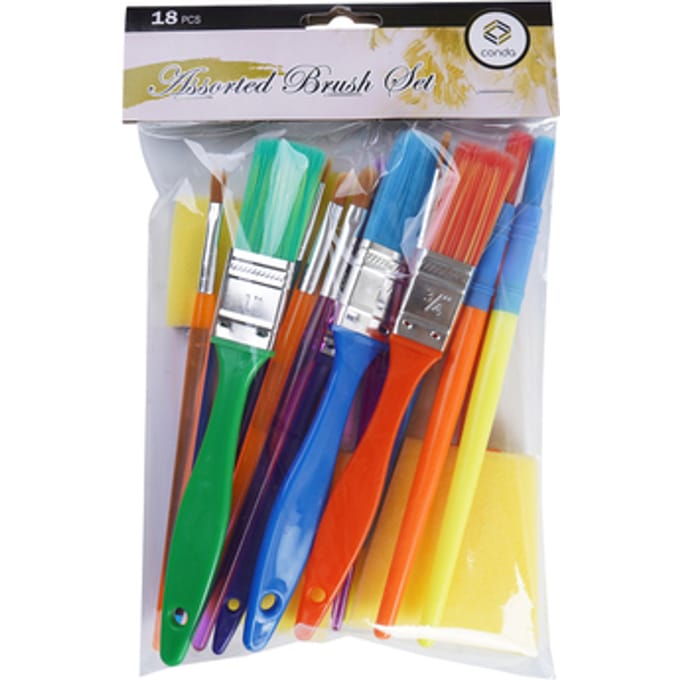 Penselen en foambrushes Conda 18-delig