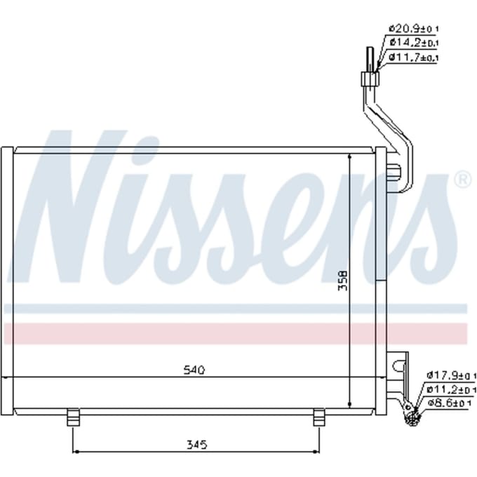 Condensator, airconditioning NISSENS 940107