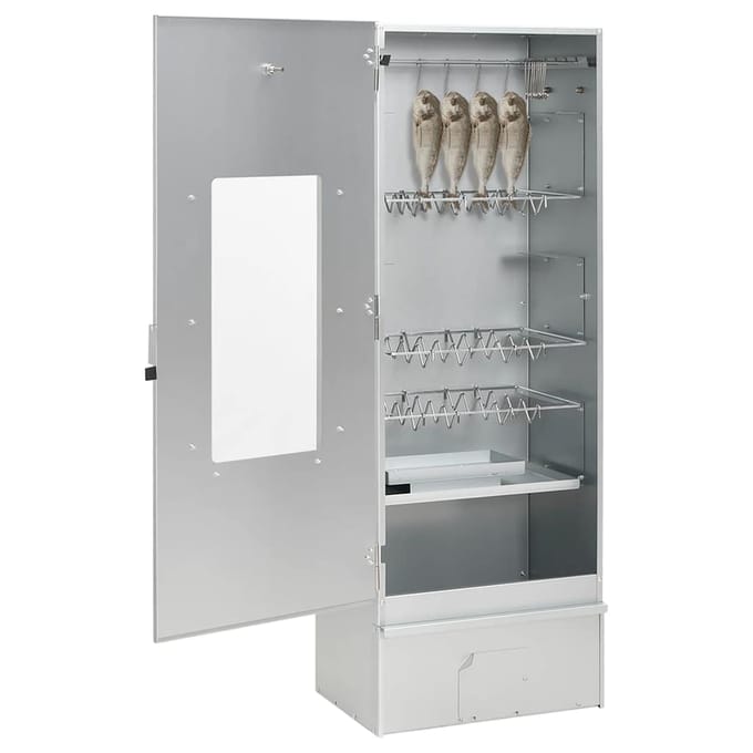vidaXL - BBQ-rookoven - met - koude - rookgenerator - gegalvaniseerd - staal
