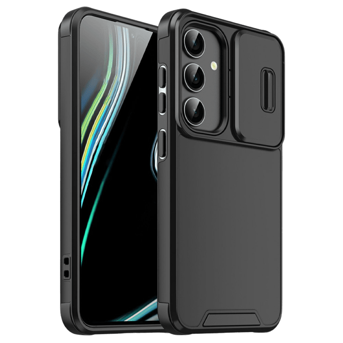 CaseBody Samsung Galaxy A37 Shockproof Case met Camerabeschermer Zwart