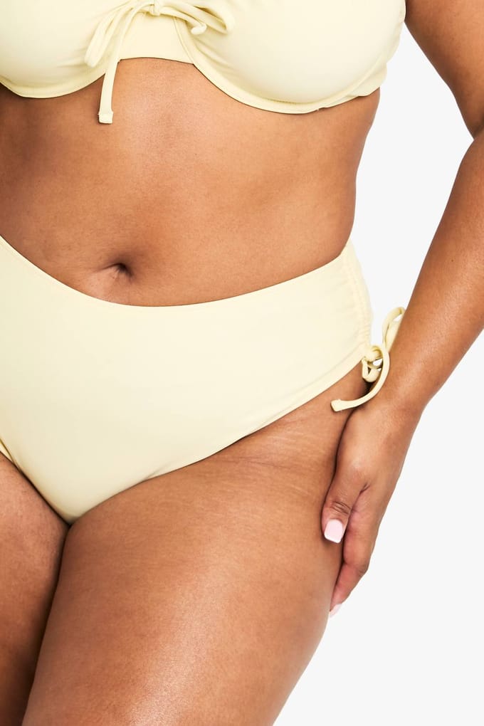 boohoo Dames Plus Buikcontrole Hooggetailleerde Slip | Citroen | Maat: 56