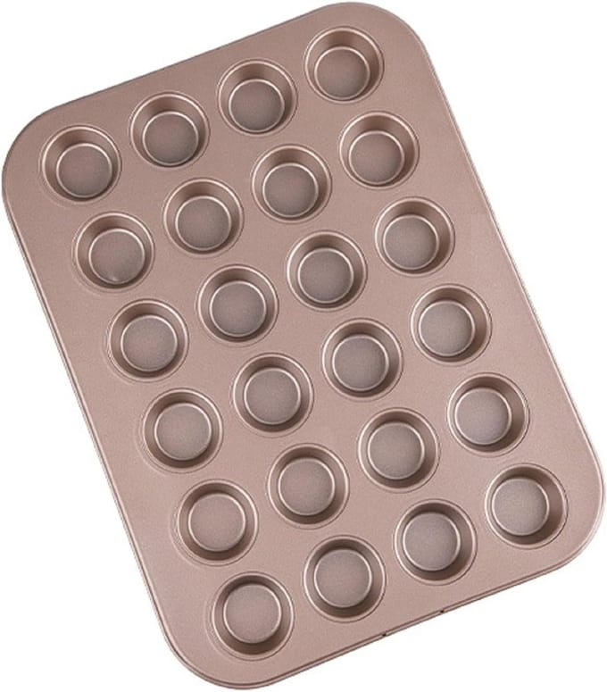 Muffin Cake Pan - Mini Bakvorm - Taarten Bakken - 24 Holtes - 35x26 cm - Zwart