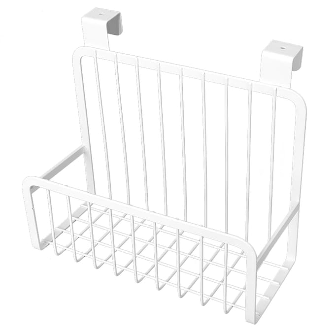 Panier suspendu pour armoire de cuisine, salle de bain, porte, rangement suspendu white