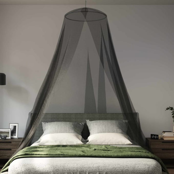 vidaXL - Muggennet - voor - bed - 156 - mesh - Zwart - ⌀56 - x - 220 - cm - Polyester