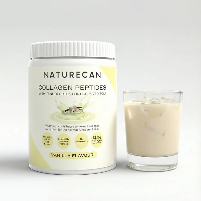 Naturecan Collageen Poeder - Vanille - 600 g - Gehydrolyseerd Rundercollageen - Met Vitamine C - VERISOL®