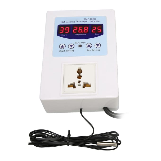 Digitale LED Temperatuurregelaar Waterdicht Plug and Play Verwarming Koeling Thermostaat voor Broed EU Plug