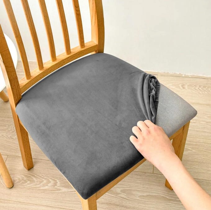 Ubieramy-meble Serie - Elastische Stoelhoes - 50x50cm - Grijs - Weluur