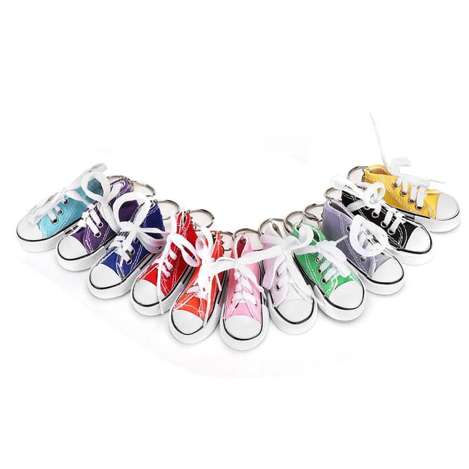 11 stuks mini-sneakerschoen-sleutelhangers, cartoon-sleutelhangers, hangende decoratie voor tassen rood